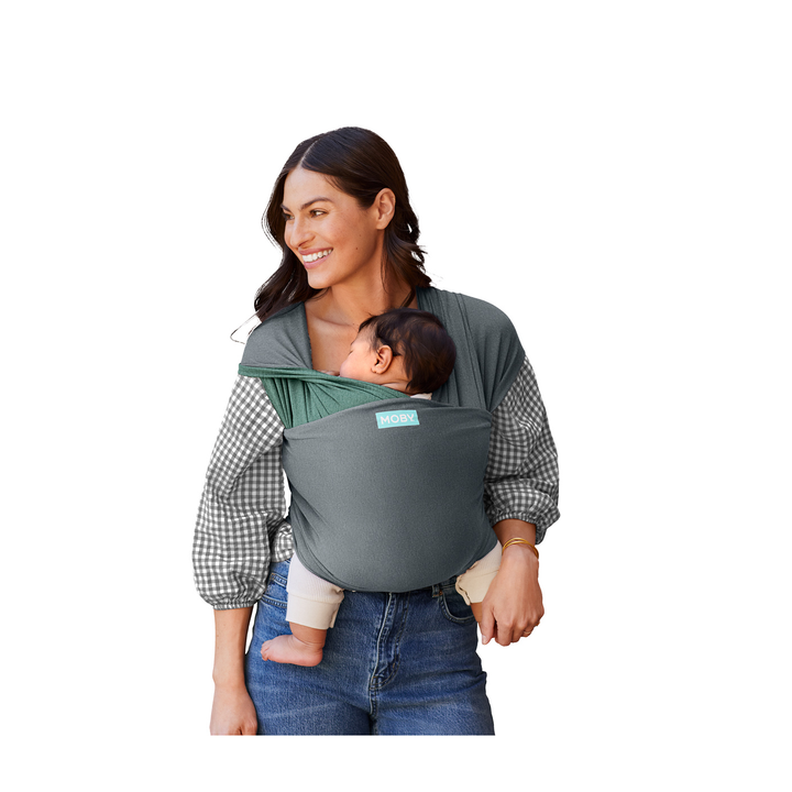 MOBY Reversible Wrap Baby Carrier in Jade/Grey