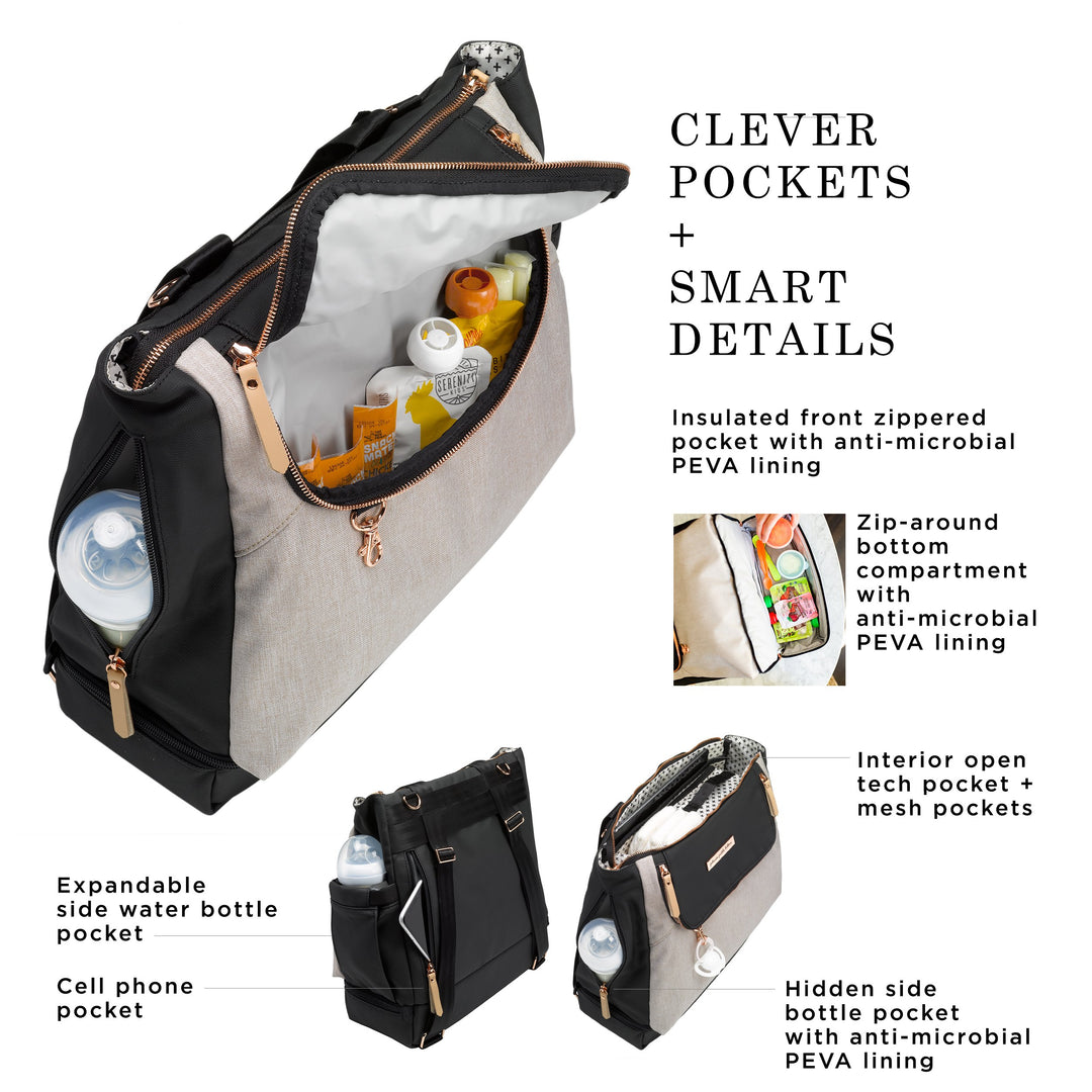 Pivot Pack in Black/Sand-Diaper Bags-Petunia Pickle Bottom