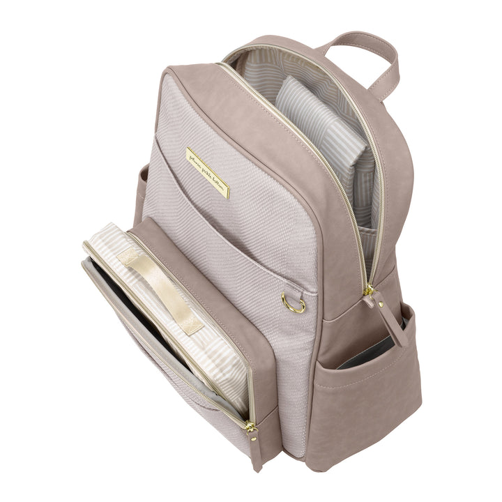 Sync Backpack Diaper Bag in Grey Matte Cable Stitch