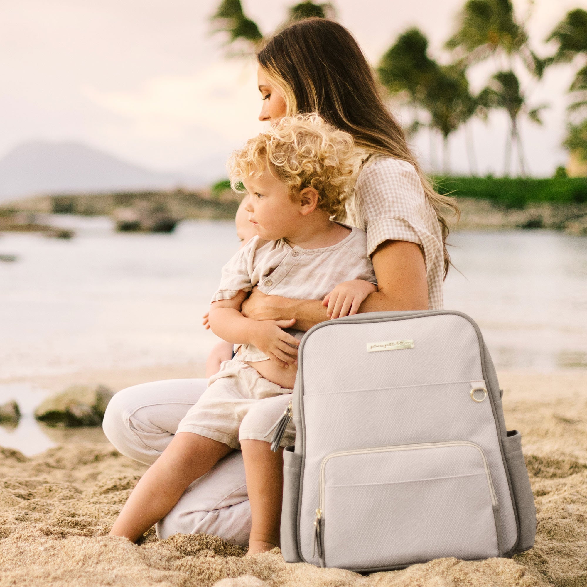 Grey backpack outlet diaper bag